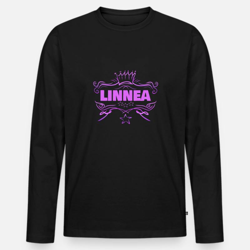 Linnea - Männer Premium Bio Langarmshirt - Schwarz