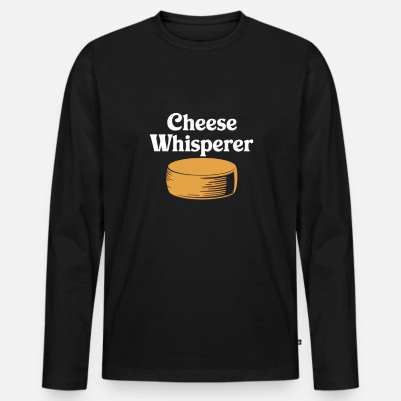 Cheese Whisperer Design - Männer Premium Bio Langarmshirt - Schwarz