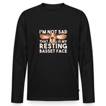 Cadeau Basset Hound - T-shirt manches longues Premium bio Homme - noir - Devant - Nico (187cm)