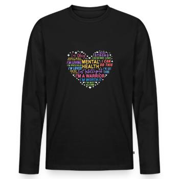 Anxiety Depression Mental Health - Men's Premium Organic Long Sleeve Shirt - black - Front - Nico (187cm)