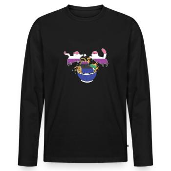 LBGT Flag Gay Pride Human Cats Lover - Men's Premium Organic Long Sleeve Shirt - black - Front - Nico (187cm)