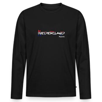 Netherlands Rules - Men's Premium Organic Long Sleeve Shirt - black - Front - Nico (187cm)