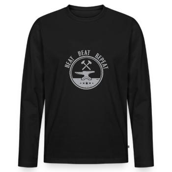 Lustiger Schmied Spruch & Schmieden - Männer Premium Bio Langarmshirt - Schwarz - Vorne - Nico (187cm)