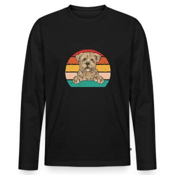 Cairn Terrier Chien - T-shirt manches longues Premium bio Homme - noir - Devant - Nico (187cm)