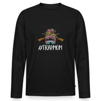 Tir au piège Tir au pigeon en argile Skeet - T-shirt manches longues Premium bio Homme - noir - Devant - Nico (187cm)