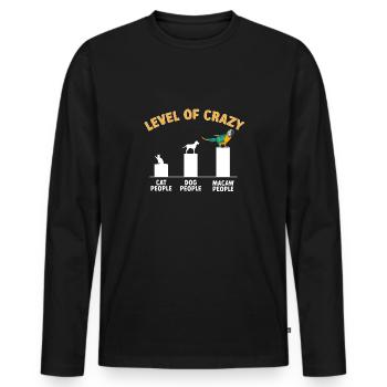 Yellow-breasted Macaw Parrot Blue And Yellow Macaw - Men's Premium Organic Long Sleeve Shirt - black - Front - Nico (187cm)
