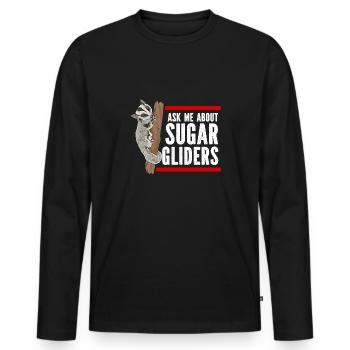 Short-headed glider Sugar Glider - Men's Premium Organic Long Sleeve Shirt - black - Front - Nico (187cm)