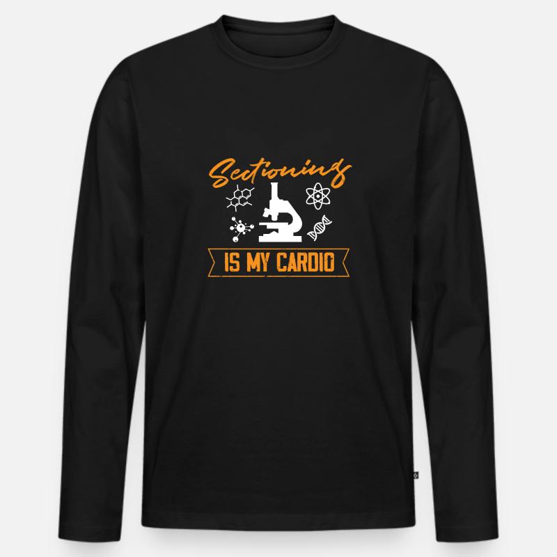 Sectioning is my cardio - Männer Premium Bio Langarmshirt - Schwarz