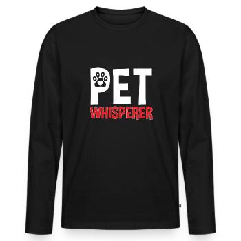Pet Sitting Cat Dog Pet Sitter - Men's Premium Organic Long Sleeve Shirt - black - Front - Nico (187cm)
