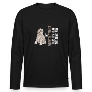 Terrier irlandais à enrobage doux - T-shirt manches longues Premium bio Homme - noir - Devant - Nico (187cm)