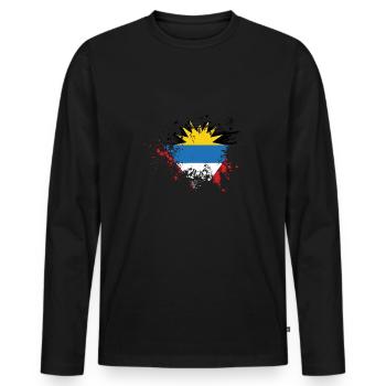 Antigua and Barbuda flag - Men's Premium Organic Long Sleeve Shirt - black - Front - Nico (187cm)