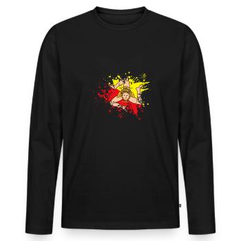 Sicily Flag Italy Sicily - Men's Premium Organic Long Sleeve Shirt - black - Front - Nico (187cm)