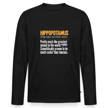 Hippopotame Hippopotame - T-shirt manches longues Premium bio Homme - noir - Devant - Nico (187cm)
