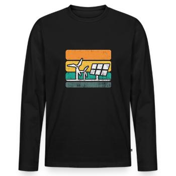 Solar Panel Solar Energy Solar Power - Men's Premium Organic Long Sleeve Shirt - black - Front - Nico (187cm)