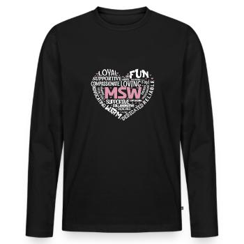 Master Of Social Work Soziale Arbeit Studium - Männer Premium Bio Langarmshirt - Schwarz - Vorne - Nico (187cm)