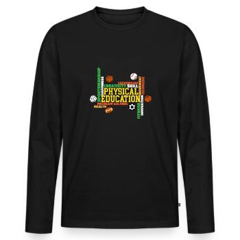 Physical Education Teacher Physical Education Teacher - Men's Premium Organic Long Sleeve Shirt - black - Front - Nico (187cm)