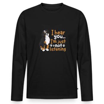 Bernedoodle Dog - Men's Premium Organic Long Sleeve Shirt - black - Front - Nico (187cm)