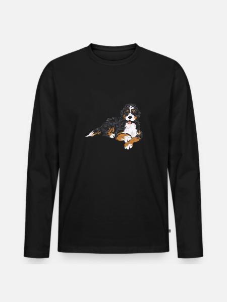 Bernedoodle Dog - Men's Premium Organic Long Sleeve Shirt - black
