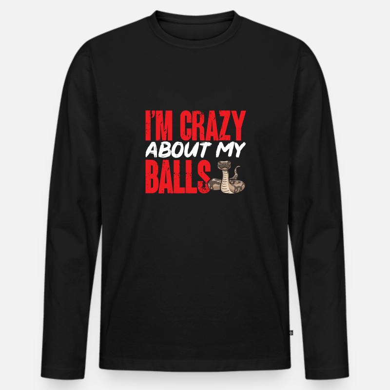 Ball Python Snake King Python T-shirt manches longues Premium bio Homme