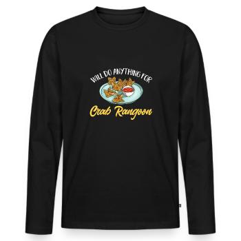 Krabben Rangoon Crab Rangoon - Men's Premium Organic Long Sleeve Shirt - black - Front - Nico (187cm)
