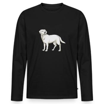 Labrador Retriever blanc Labrador Labrador blanc - T-shirt manches longues Premium bio Homme - noir - Devant - Nico (187cm)