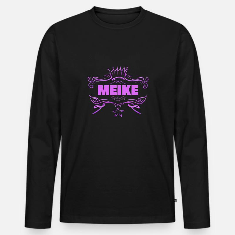 Meike als Baby - Männer Premium Bio Langarmshirt - Schwarz