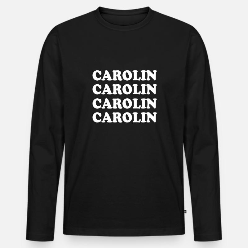 Carolin - Männer Premium Bio Langarmshirt - Schwarz