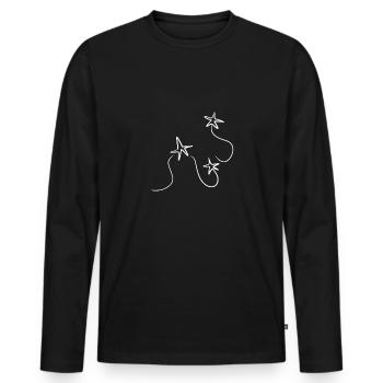 sterne stern - Männer Premium Bio Langarmshirt - Schwarz - Vorne - Nico (187cm)