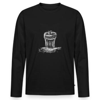 Müll eimer - Männer Premium Bio Langarmshirt - Schwarz - Vorne - Nico (187cm)