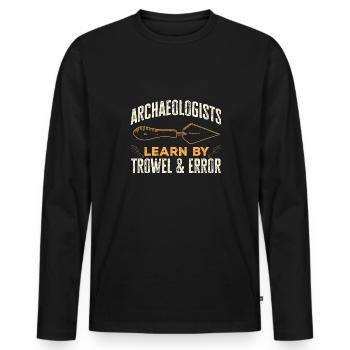 Archaeology Gift Archaeologist - Men's Premium Organic Long Sleeve Shirt - black - Front - Nico (187cm)