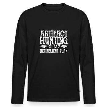 Arrowhead Hunting Arrowhead Collector - Men's Premium Organic Long Sleeve Shirt - black - Front - Nico (187cm)