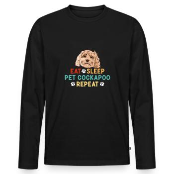 Cockapoo Hund - Männer Premium Bio Langarmshirt - Schwarz - Vorne - Nico (187cm)