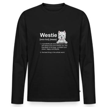 West Highland White Terrier Westie - Men's Premium Organic Long Sleeve Shirt - black - Front - Nico (187cm)