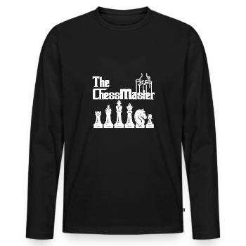 Lusitger Schachspieler Spruch I Schach - Männer Premium Bio Langarmshirt - Schwarz - Vorne - Nico (187cm)