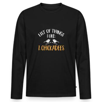 Observation des oiseaux mésanges - T-shirt manches longues Premium bio Homme - noir - Devant - Nico (187cm)