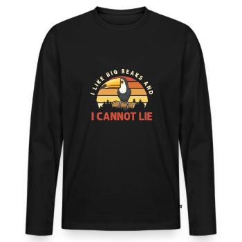 Toucan Bird Rainforest - Men's Premium Organic Long Sleeve Shirt - black - Front - Nico (187cm)