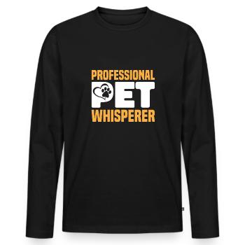 Pet Sitting Cat Dog Pet Sitter - Men's Premium Organic Long Sleeve Shirt - black - Front - Nico (187cm)