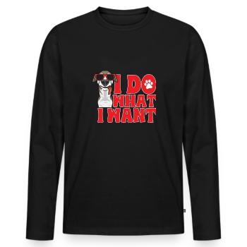 Italian Greyhound Greyhound Dogs - Men's Premium Organic Long Sleeve Shirt - black - Front - Nico (187cm)