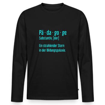 Pädagoge Pädagogen Schule Lehrer Unterricht - Männer Premium Bio Langarmshirt - Schwarz - Vorne - Nico (187cm)