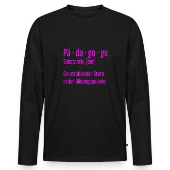 Pädagoge Pädagogen Schule Lehrer Unterricht - Männer Premium Bio Langarmshirt - Schwarz - Vorne - Nico (187cm)