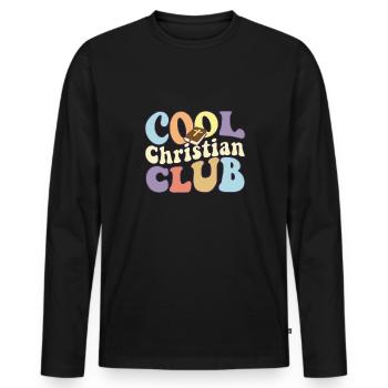 Cool Christian Club Équipe religieuse Jésus-Christ - T-shirt manches longues Premium bio Homme - noir - Devant - Nico (187cm)