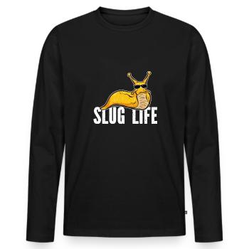 Banana Snail Snail - Men's Premium Organic Long Sleeve Shirt - black - Front - Nico (187cm)
