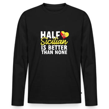 Sicily Flag Italy Sicily - Men's Premium Organic Long Sleeve Shirt - black - Front - Nico (187cm)