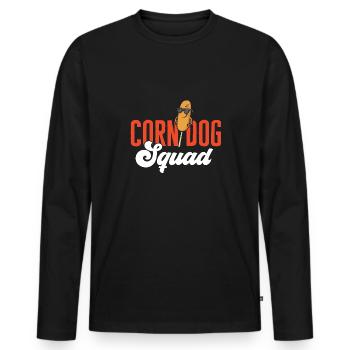 Corn Dog Corndog - Men's Premium Organic Long Sleeve Shirt - black - Front - Nico (187cm)
