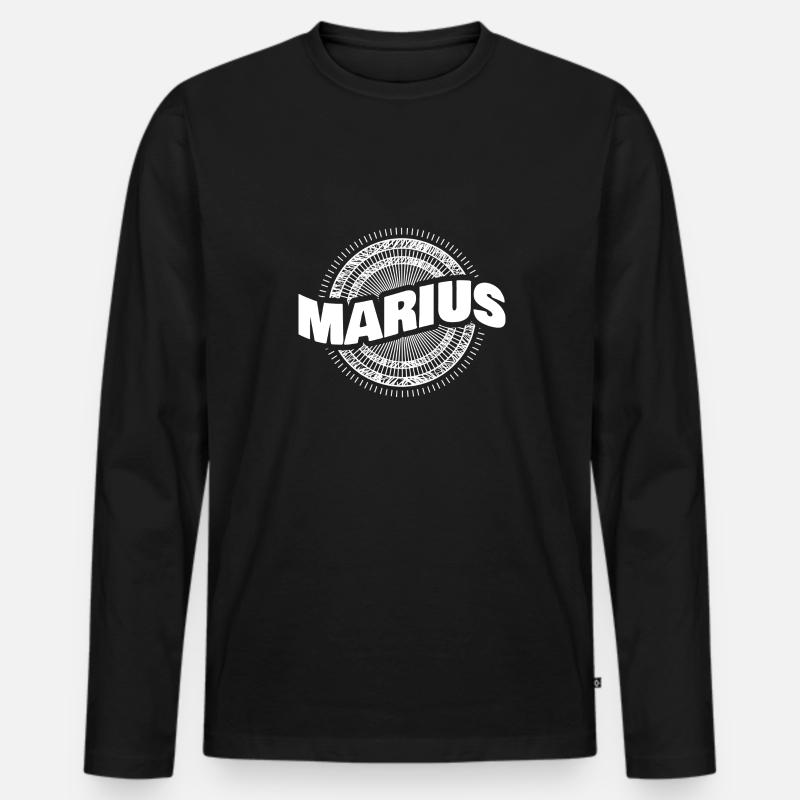 Geschenkidee Marius - Männer Premium Bio Langarmshirt - Schwarz
