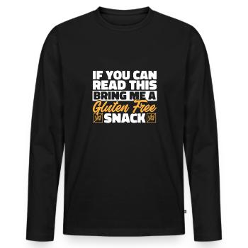 Gluten Free Gluten Intolerance - Men's Premium Organic Long Sleeve Shirt - black - Front - Nico (187cm)