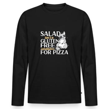 Gluten Free Gluten Intolerance - Men's Premium Organic Long Sleeve Shirt - black - Front - Nico (187cm)