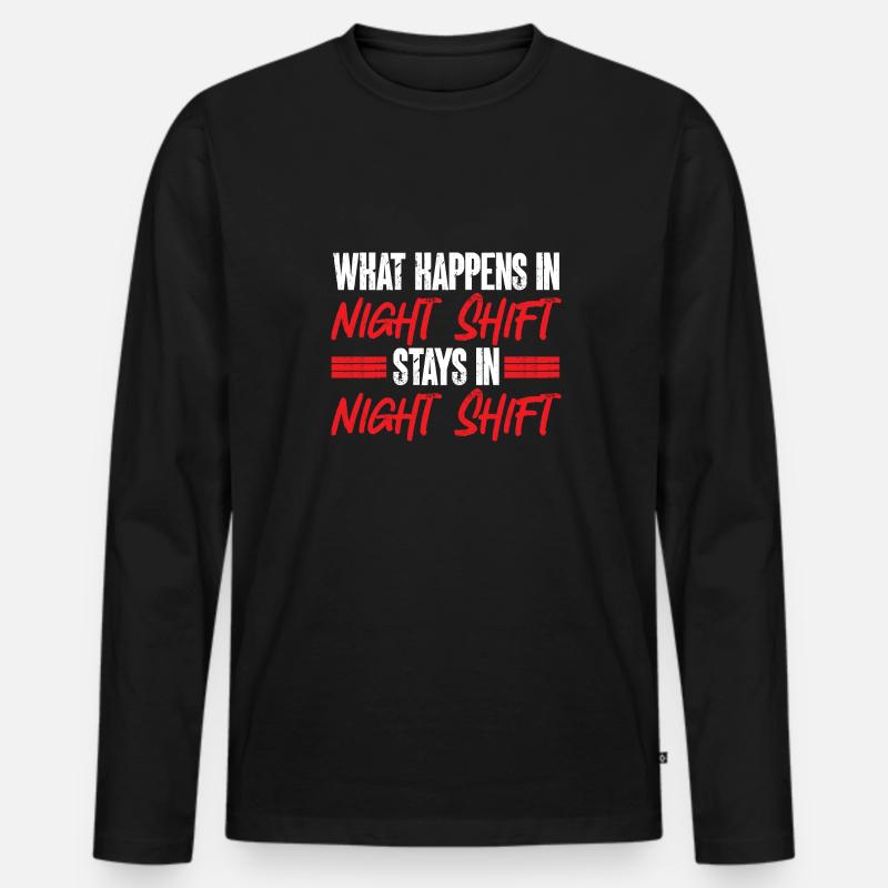 Nachtschicht Krankenschwester - Männer Premium Bio Langarmshirt - Schwarz