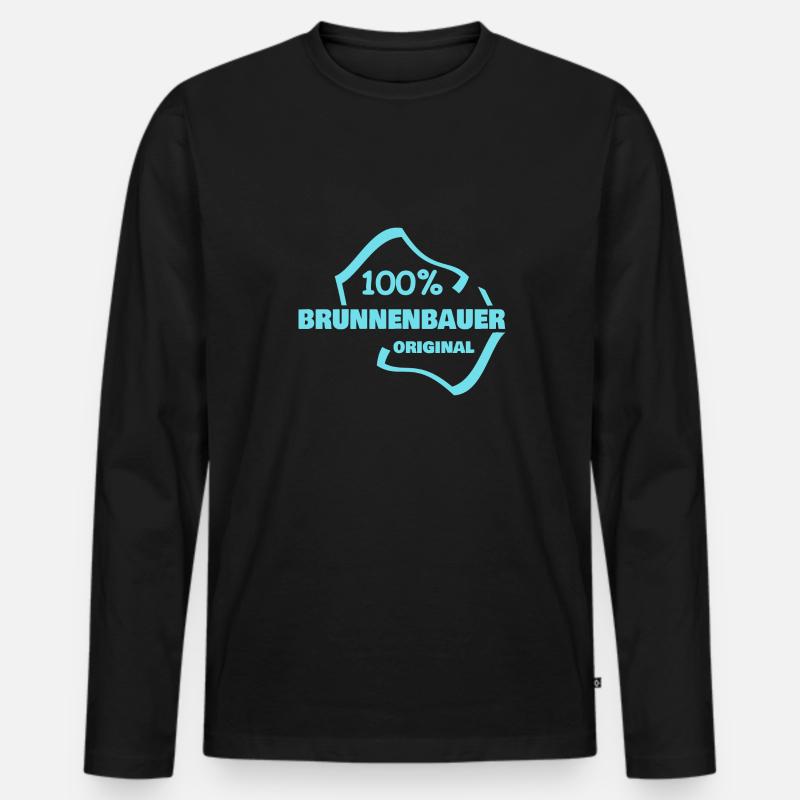 Beruf Brunnenbauer - Männer Premium Bio Langarmshirt - Schwarz
