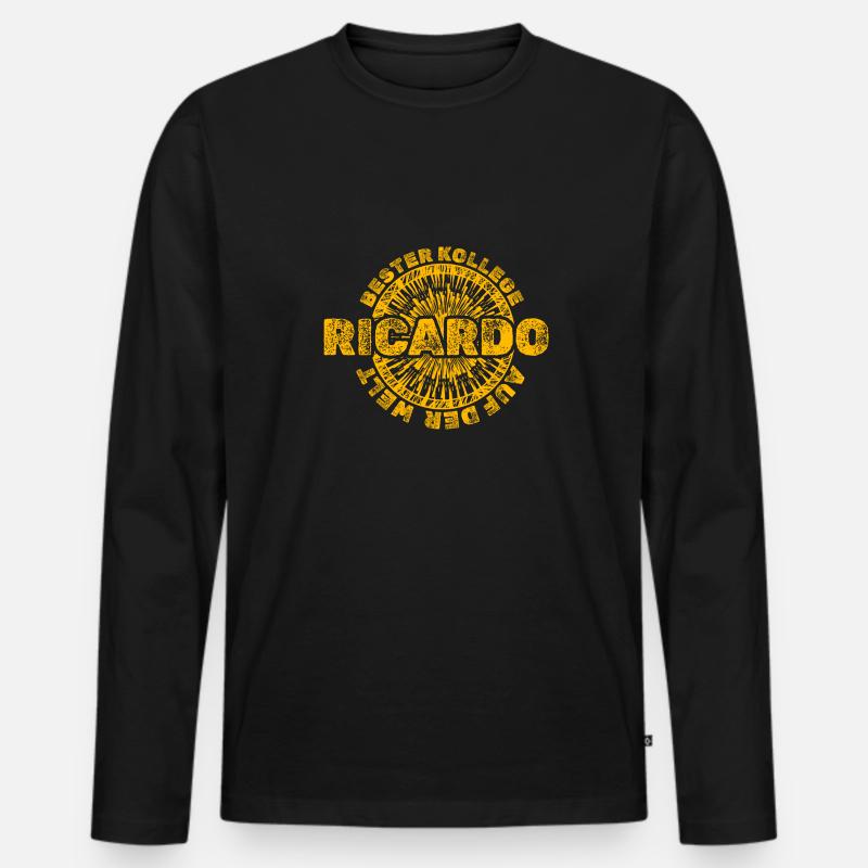 Ricardo - Männer Premium Bio Langarmshirt - Schwarz